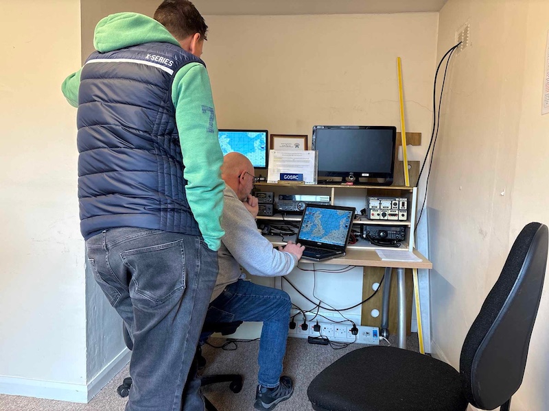 Operating the clubs radio station.