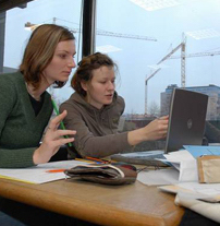 Two ladies revising for their intermediate exam.